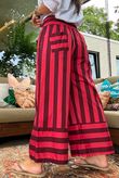 Bloc Stripe Wide Leg Pant Rhubarb Rose & Rioja